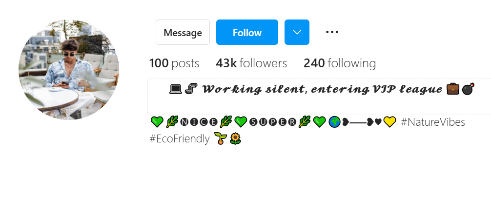 Facebook Stylish VIP Text Bio